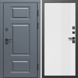 Входная дверь Termo-Door Премиум Грей - Страйп Белый Софт