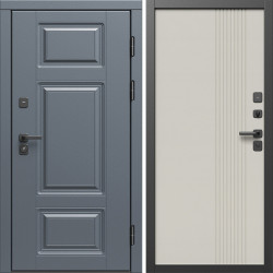 Входная дверь Termo-Door Премиум Грей - Страйп Слоновая Кость