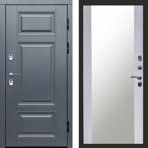 Входная дверь Termo-Door Премиум Grey - Зеркало белый софт