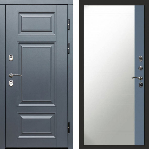 Входная дверь Termo-Door Премиум Grey - Зеркало Фацет Grey софт