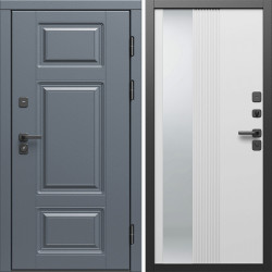 Входная дверь Termo-Door Премиум Грей - Зеркало Люмис Белый Софт