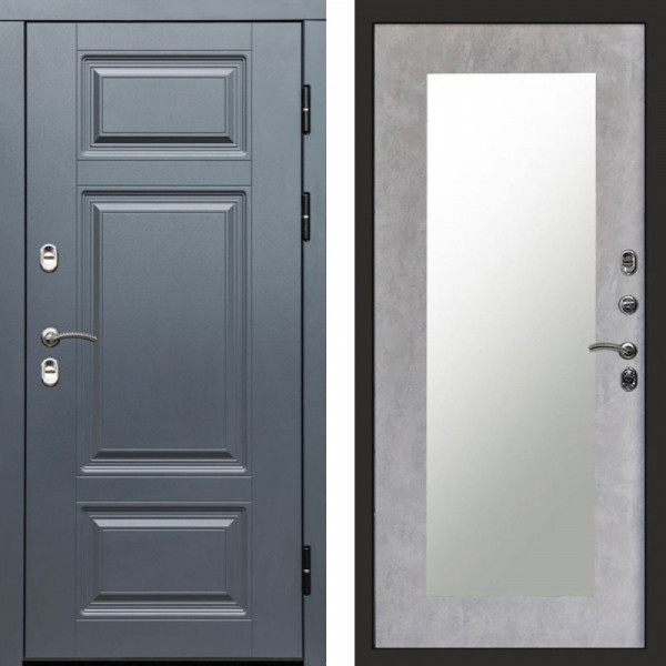 Входная дверь Termo-Door Премиум Grey - Зеркало Триумф бетон светлый