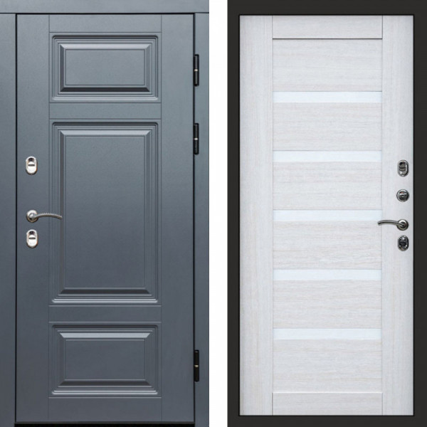 Входная дверь Termo-Door Премиум Grey - Зеркало Триумф Царга лиственница 4500 / 5500