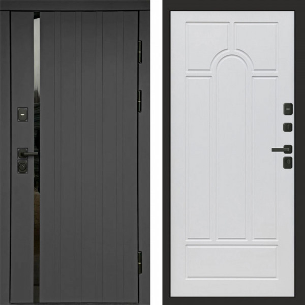 Входная дверь Termo-Door Роял Графит - Арка белое дерево