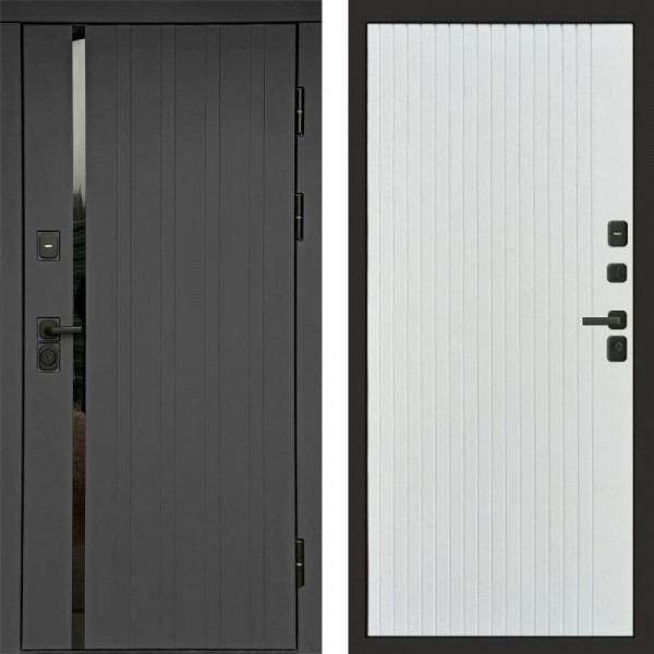 Входная дверь Termo-Door Роял Графит - Flat Белый софт