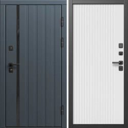 Входная дверь Termo-Door Роял Графит - Флэт Белый софт