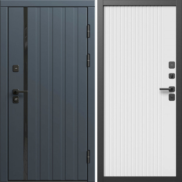 Входная дверь Termo-Door Роял Графит - Флэт Белый софт