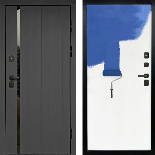 Входная дверь Termo-Door Роял Графит - Гладкая Панель Под Покраску Под покраску (грунт)