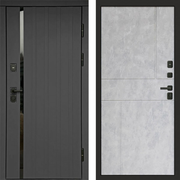 Входная дверь Termo-Door Роял Графит - Горизонт бетон светлый