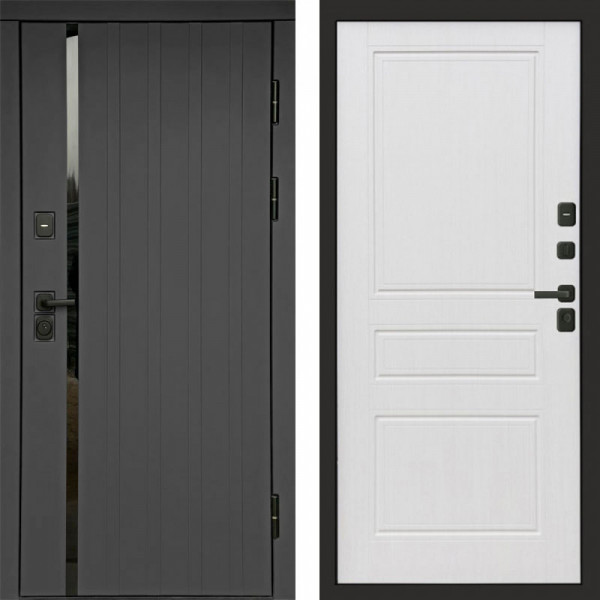 Входная дверь Termo-Door Роял Графит - Классика белое дерево