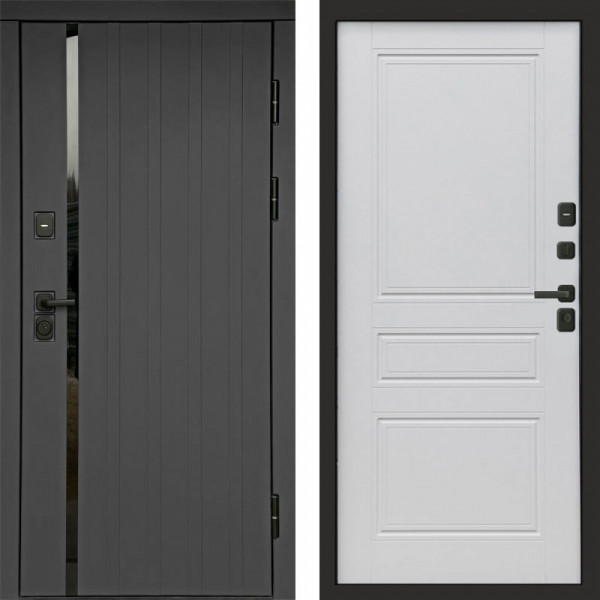 Входная дверь Termo-Door Роял Графит - Классика белый матовый