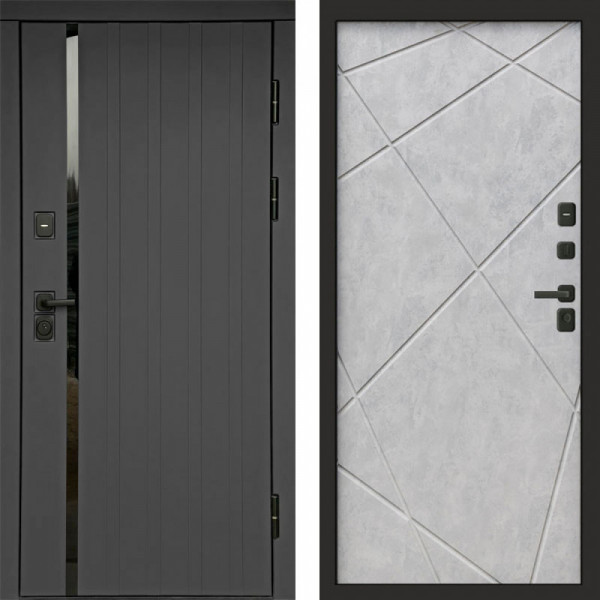 Входная дверь Termo-Door Роял Графит - Лучи бетон светлый