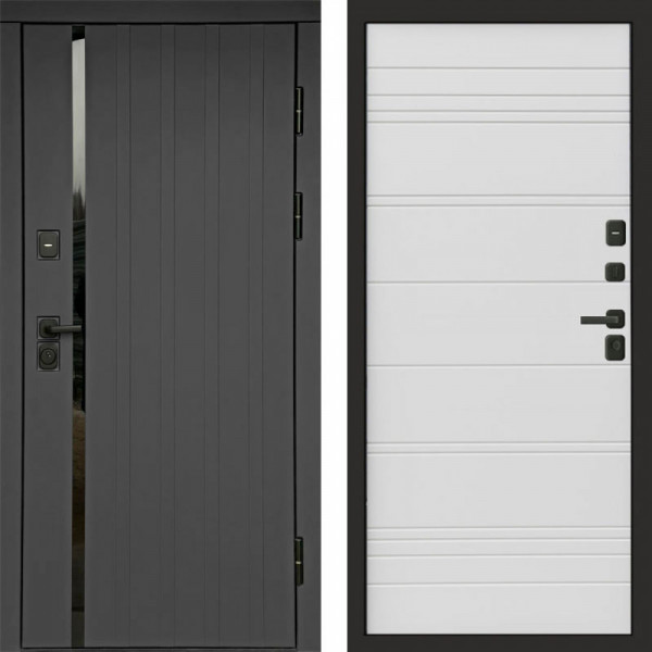 Входная дверь Termo-Door Роял Графит - Лучи White line