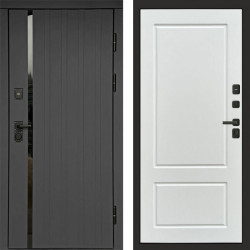 Входная дверь Termo-Door Роял Графит - Марсель Белый софт