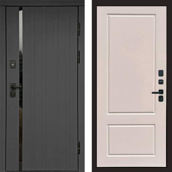 Входная дверь Termo-Door Роял Графит - Марсель Слоновая кость