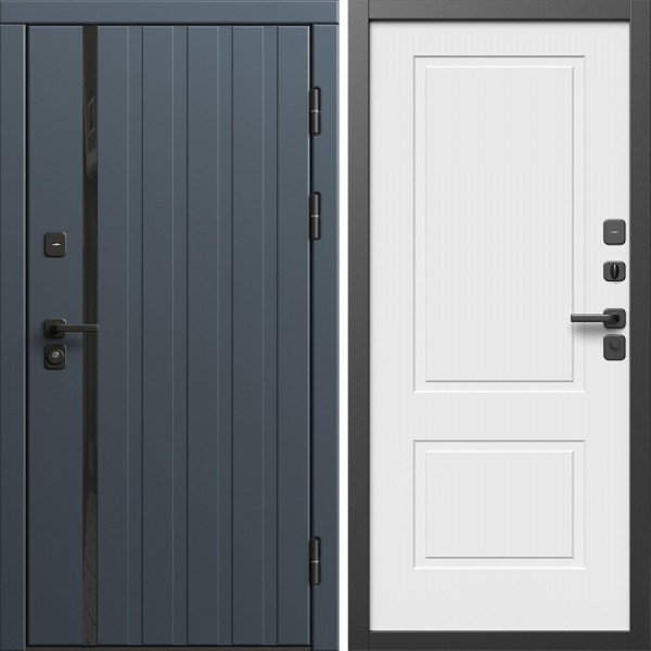 Входная дверь Termo-Door Роял Графит - Нео Классика Белый Софт