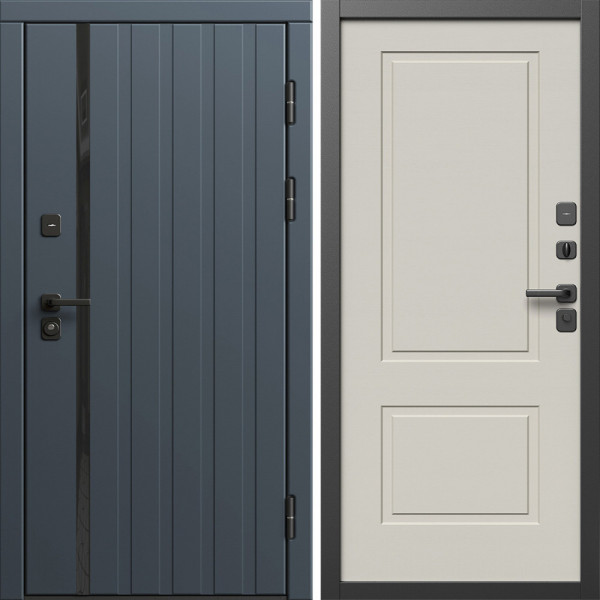 Входная дверь Termo-Door Роял Графит - Нео Классика Слоновая Кость