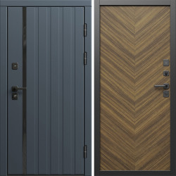 Входная дверь Termo-Door Роял Графит - Плаза Елочка Орех