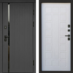 Входная дверь Termo-Door Роял Графит - Престиж белое дерево