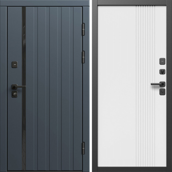 Входная дверь Termo-Door Роял Графит - Страйп Белый Софт