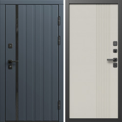 Входная дверь Termo-Door Роял Графит - Страйп Слоновая Кость