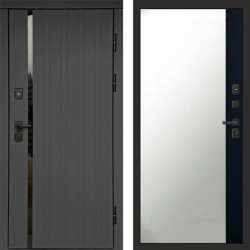 Входная дверь Termo-Door Роял Графит - Зеркало Фацет Черный кварц+тонировка серая