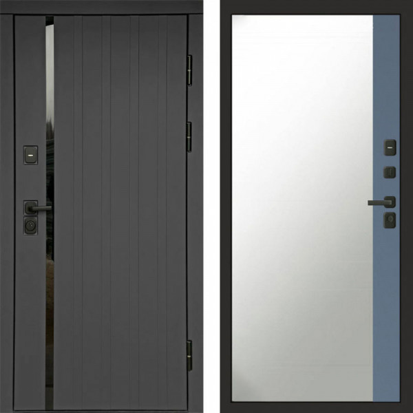 Входная дверь Termo-Door Роял Графит - Зеркало Фацет Grey софт