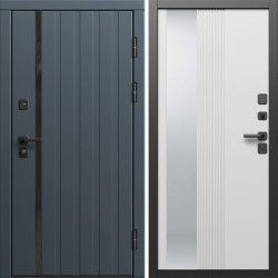 Входная дверь Termo-Door Роял Графит - Зеркало Люмис Белый Софт