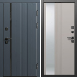 Входная дверь Termo-Door Роял Графит - Зеркало Люмис Капучино