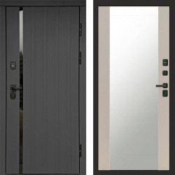 Входная дверь Termo-Door Роял Графит - Зеркало Слоновая кость