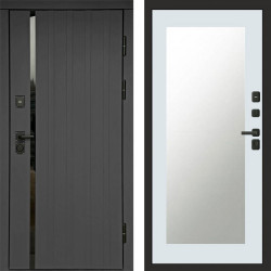 Входная дверь Termo-Door Роял Графит - Зеркало Триумф Белый софт