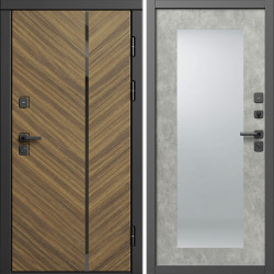 Входная дверь Termo-Door Санрайз - Зеркало Триумф бетон светлый