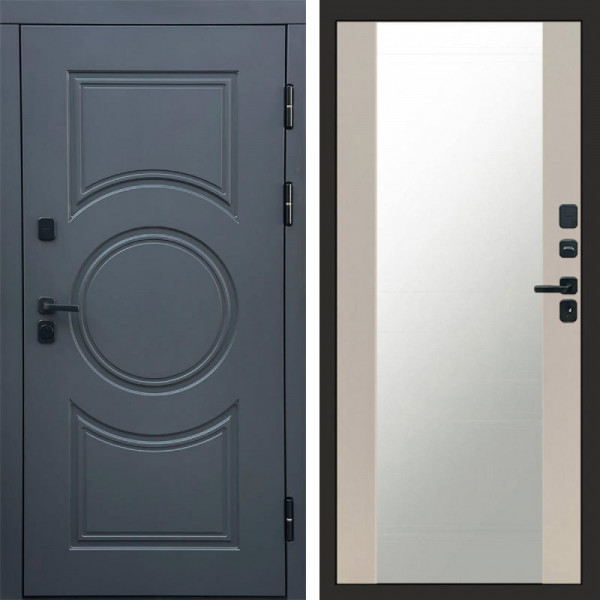 Входная дверь Termo-Door Сфера - Зеркало Слоновая кость