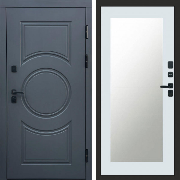 Входная дверь Termo-Door Сфера - Зеркало Триумф Белый софт