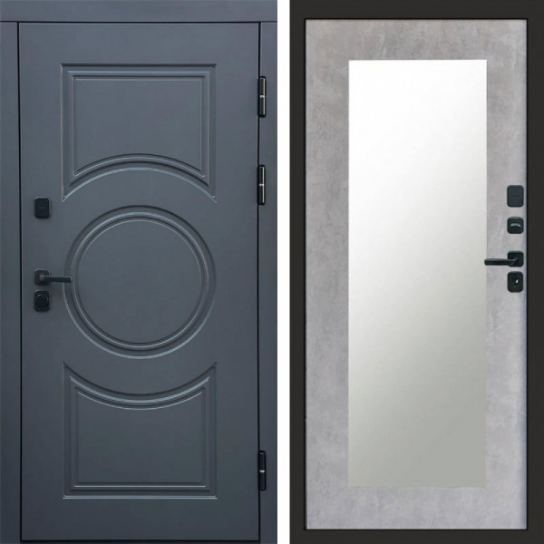 Входная дверь Termo-Door Сфера - Зеркало Триумф бетон светлый