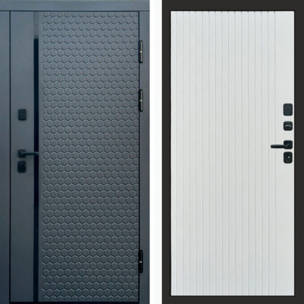 Входная дверь Termo-Door Simple Графит - Flat Белый софт