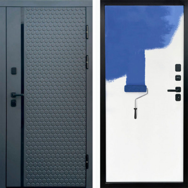 Входная дверь Termo-Door Simple Графит - Гладкая Панель Под Покраску Под покраску (грунт)