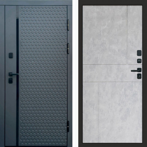 Входная дверь Termo-Door Simple Графит - Горизонт бетон светлый