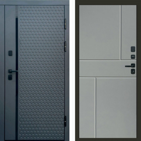 Входная дверь Termo-Door Simple Графит - Горизонт Grey софт