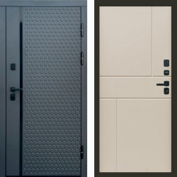 Входная дверь Termo-Door Simple Графит - Горизонт Слоновая кость