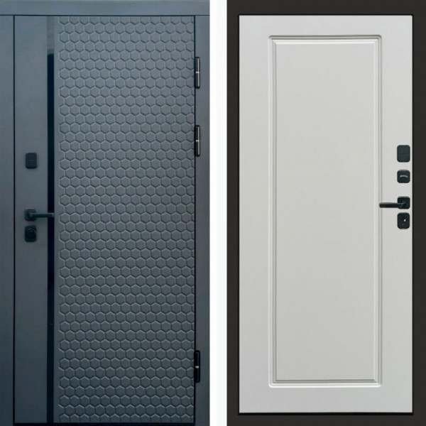 Входная дверь Termo-Door Simple Графит - Гранд Белый софт