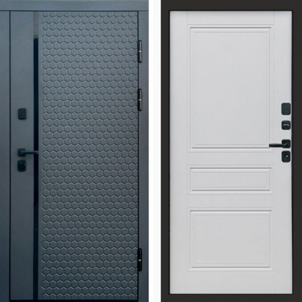 Входная дверь Termo-Door Simple Графит - Классика белый матовый