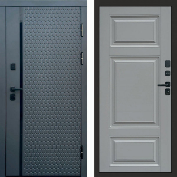Входная дверь Termo-Door Simple Графит - Лион Grey софт
