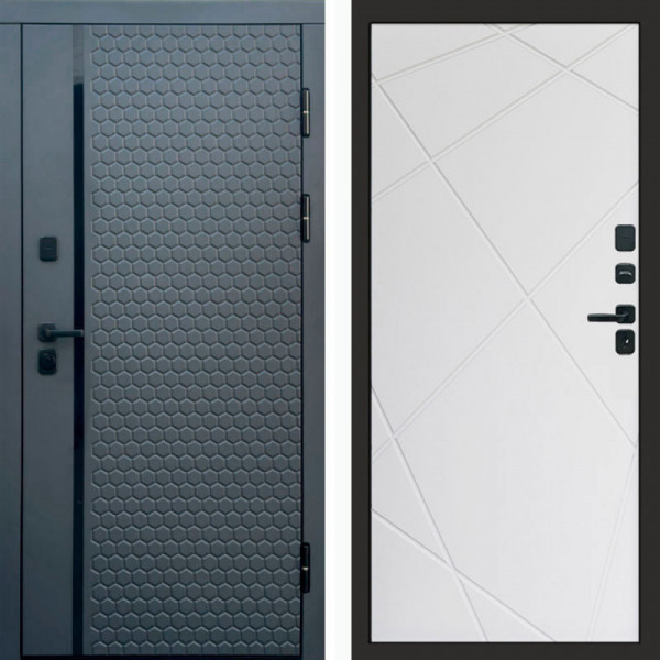 Входная дверь Termo-Door Simple Графит - Лучи белый