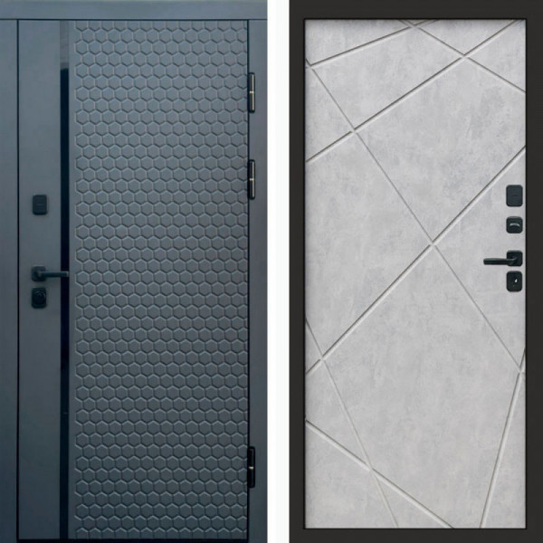 Входная дверь Termo-Door Simple Графит - Лучи бетон светлый