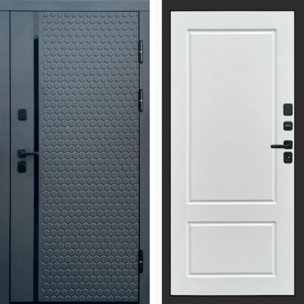 Входная дверь Termo-Door Simple Графит - Марсель Белый софт