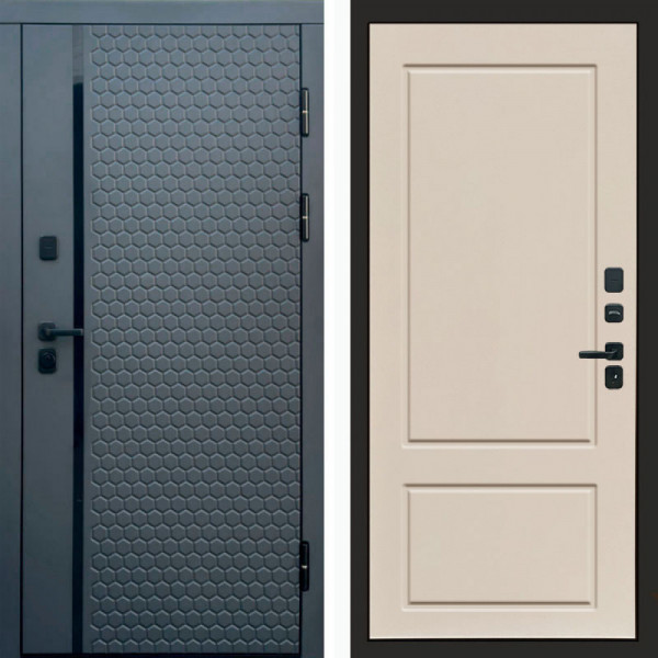 Входная дверь Termo-Door Simple Графит - Марсель Слоновая кость