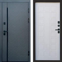 Входная дверь Termo-Door Simple Графит - Престиж белое дерево