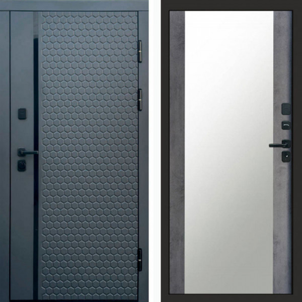 Входная дверь Termo-Door Simple Графит - Зеркало бетон темный