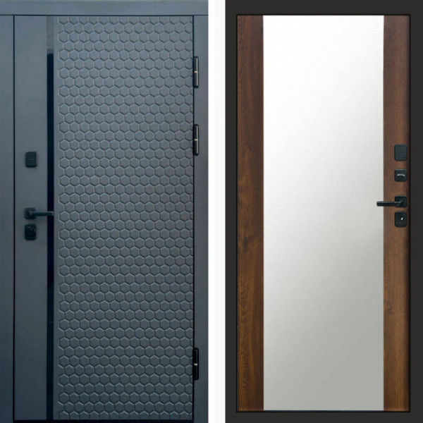 Входная дверь Termo-Door Simple Графит - Зеркало дуб